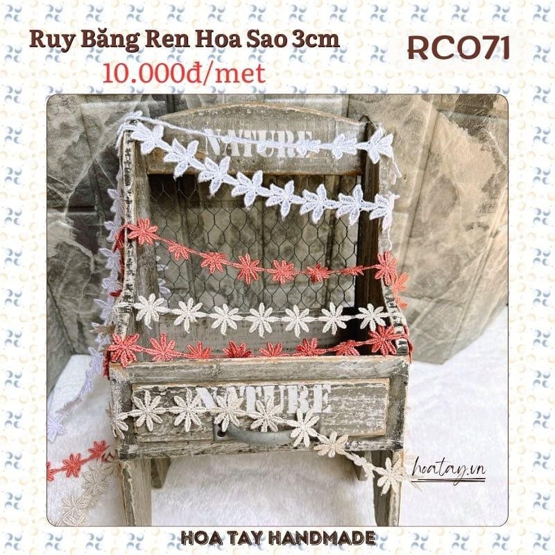 Ruy Băng Ren Hoa Sao 3cm RC071 -Nhẹ Nhàng & Tinh Tế