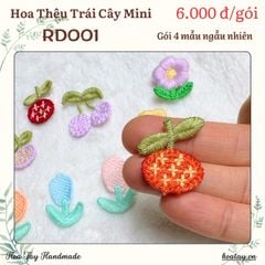 Hoa Thêu Trái Cây Mini RD001 - Gói 4 Mẫu Xinh Xắn