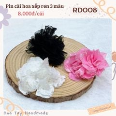 Pin cài hoa xếp ren đường kính 7cm - phụ kiện trang trí RD008