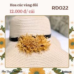 Hoa Cúc Vàng Đôi RD022 -Trang Trí túi ví, nón mũ, cài kẹp tóc thủ công