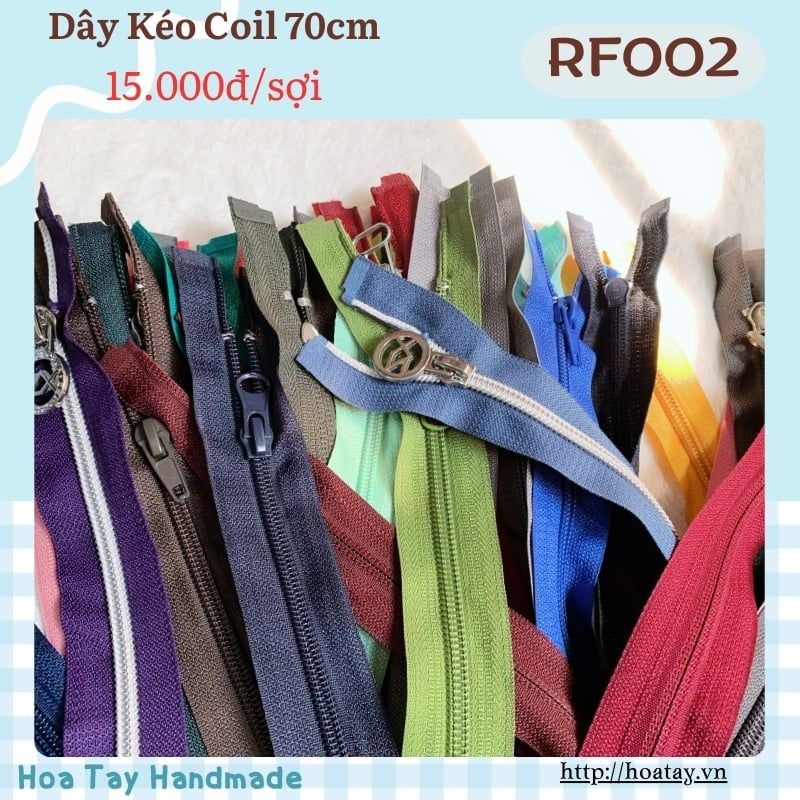 Dây Kéo Coil - Dây kéo Nylon 70cm Nhiều màu - RF002