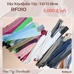 Dây kéo quần tây - túi ví 18cm RF010- Phụ kiện lý tưởng cho đồ thủ công handmade
