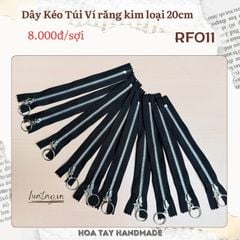 Dây Kéo Túi Ví Răng Kim Loại 20cm - RF011