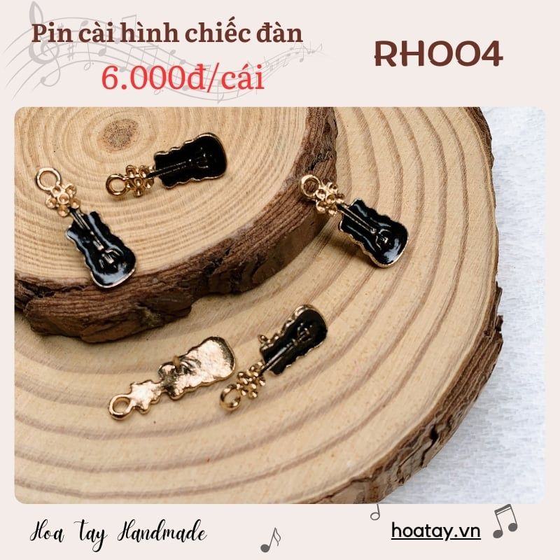 Pin cài hình chiếc đàn  - phụ kiện trang trí RH004