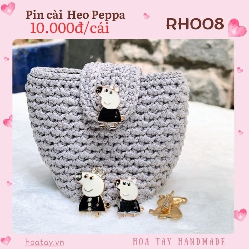 RH008- Pin cài hình heo Peppa - Phụ kiện đáng yêu dành cho những ai yêu thích Peppa Pig