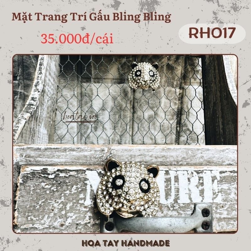 Mặt Trang Trí Gấu Bling Bling RH017- Mạc Gài Đậm Cá Tính
