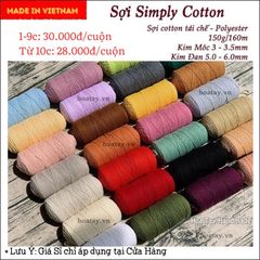Sợi Simply Cotton dùng móc túi, mũ, thắt macrame