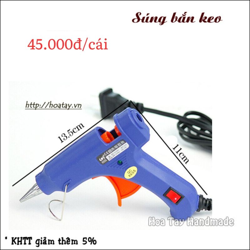 Súng bắn keo đa năng, tiện dụng, công tắc tay cầm, dán chi tiết thủ công trên gỗ, nhựa, vải, giấy, kim loại.
