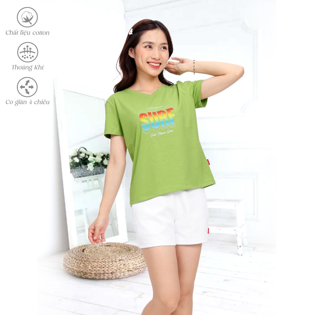 Áo thun nữ form suông chất liệu Cotton cao cấp 190p 0311