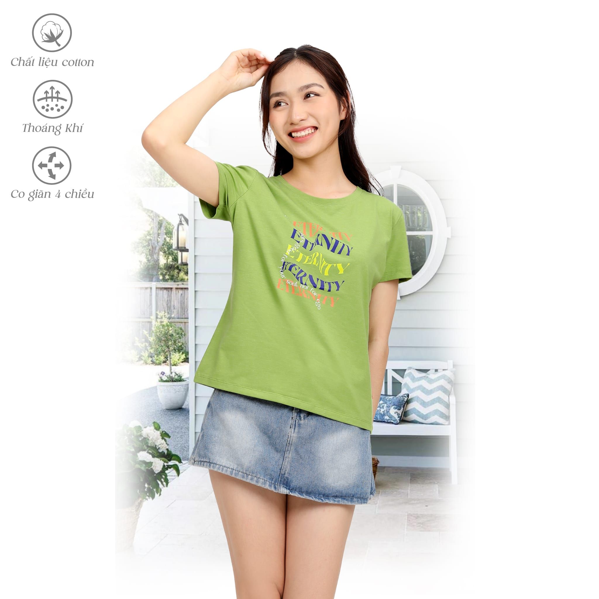 Áo thun nữ form suông chất cotton siêu mát 190p 0310