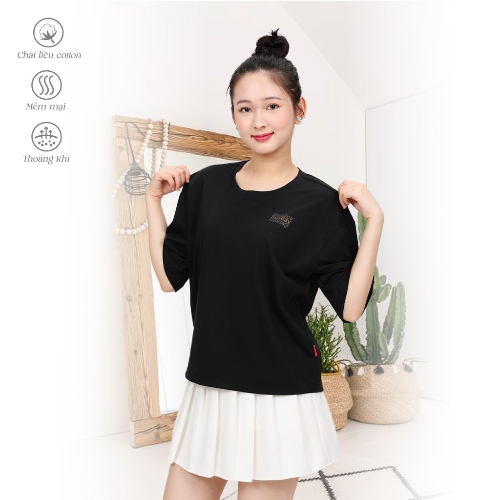 Áo thun nữ form vuông thời trang cotton cao cấp 190p 1342