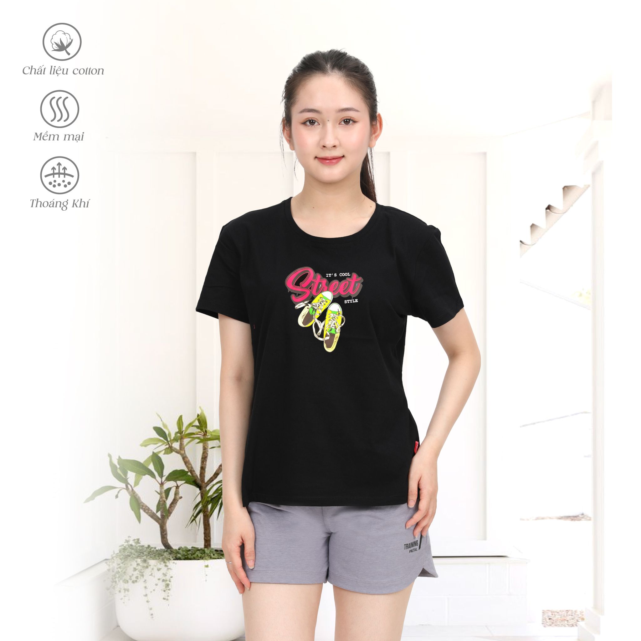 Áo thun nữ form suông chất cotton siêu mát 020p 0904