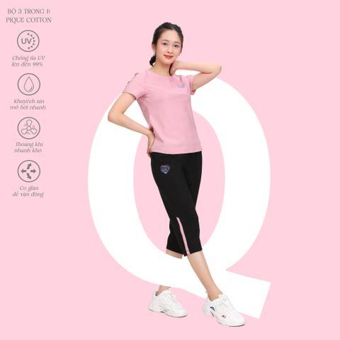 Set đồ bộ nữ kiểu quần lửng tay ngắn chất pique 524p 4294