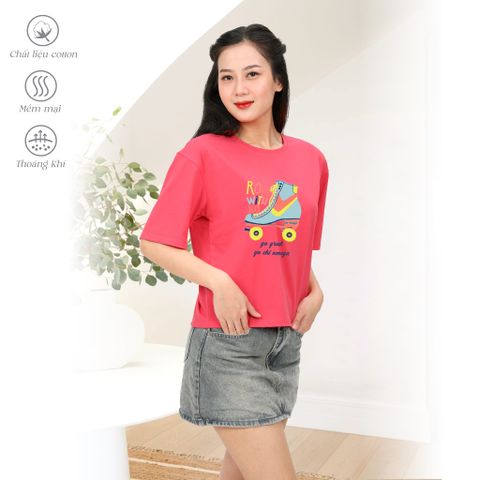 Áo thun nữ form vuông chất liệu Cotton cao cấp 190p 0025