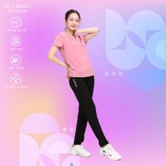Set đồ bộ nữ kiểu quần dài tay ngắn chất nhung lạnh 153p 6005