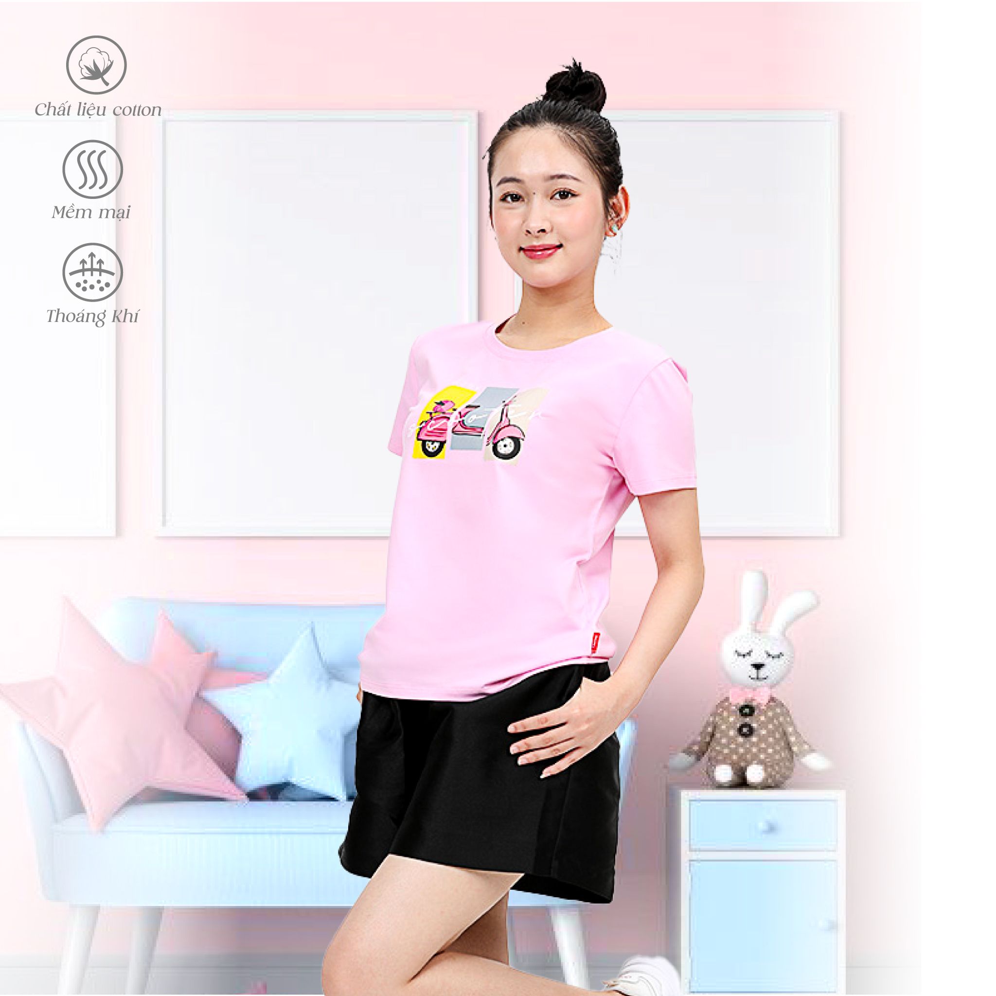 Áo thun nữ form suông chất cotton siêu mát 020p 0871