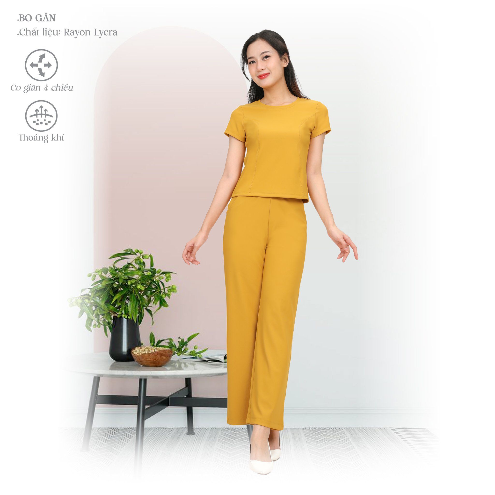 Set đồ bộ nữ kiểu quần dài tay ngắn chất rip chất cotton siêu mát 223p 3400