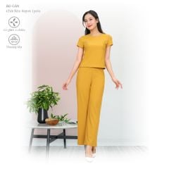 Set đồ bộ nữ kiểu quần dài tay ngắn chất rip chất cotton siêu mát 223p 3400