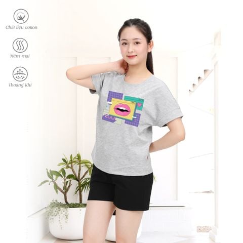 Set đồ bộ nữ kiểu quần đùi ngắn tay chất cotton siêu mát 195p 2045