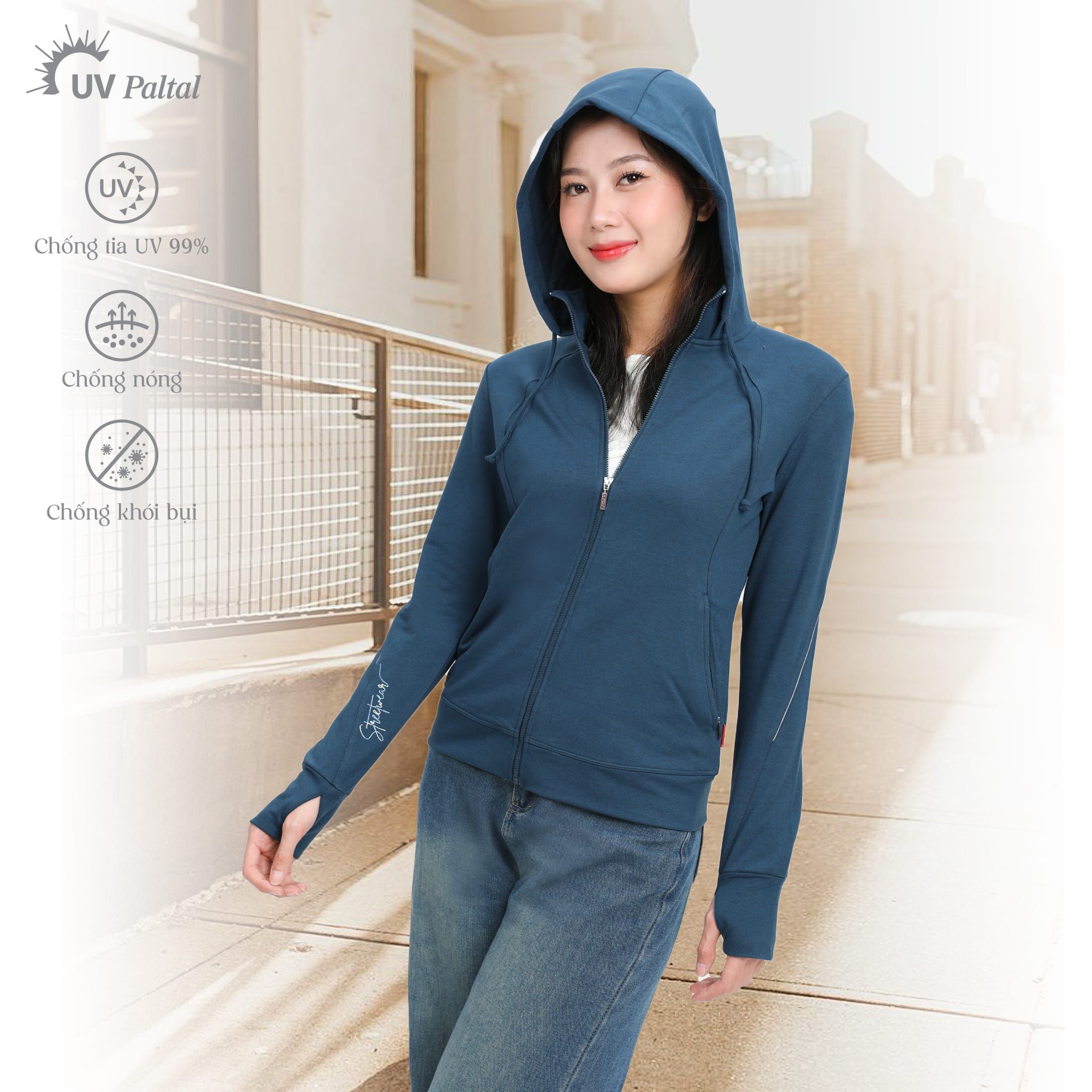 Áo khoác nữ chống nắng, chống UV chất cotton vảy cá siêu mát 431p 1278