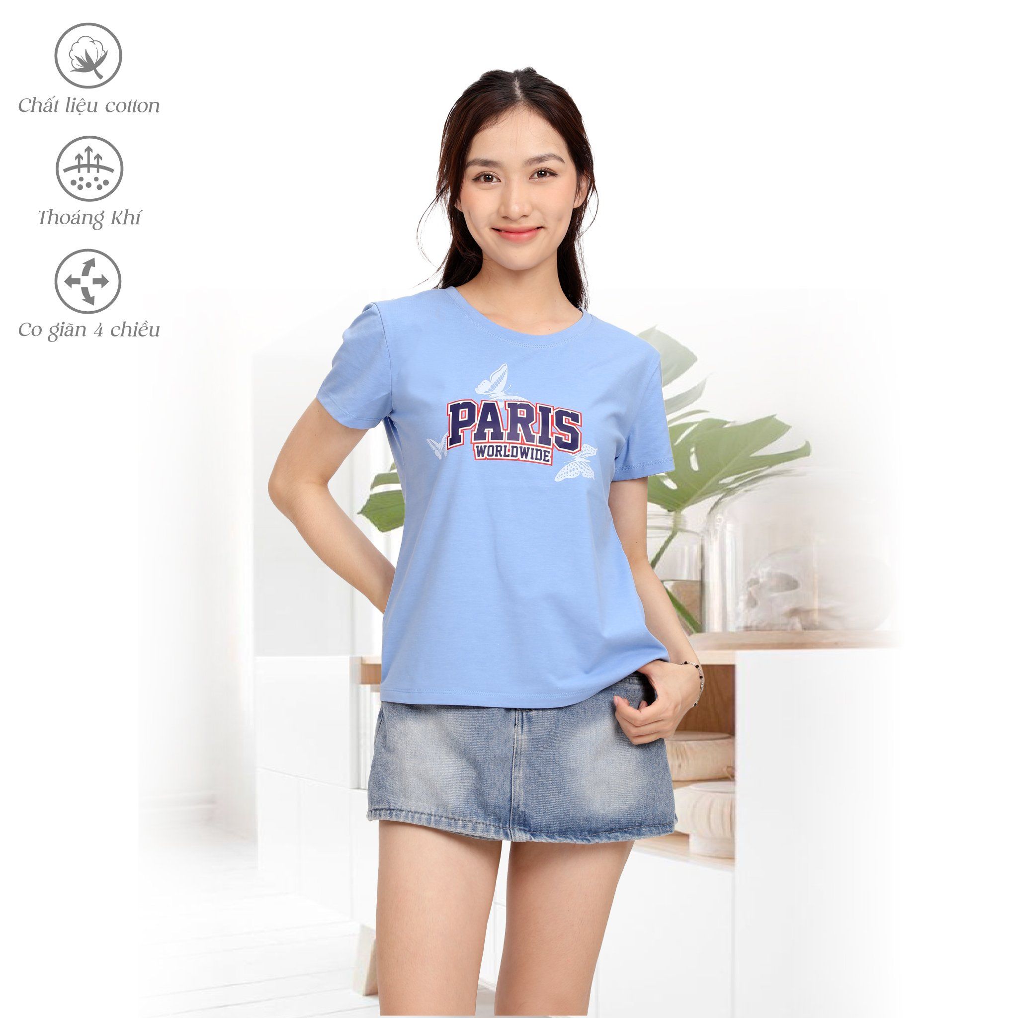 Áo thun nữ form suông chất cotton siêu mát 190p 0331