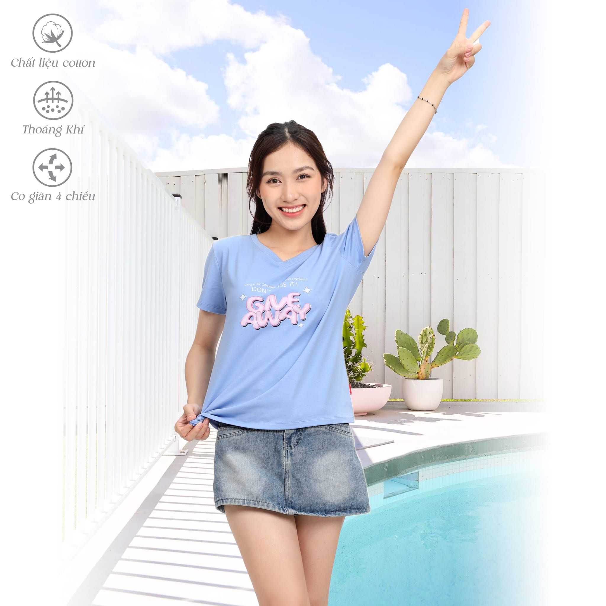 Áo thun nữ form suông chất cotton siêu mát 190p 0332