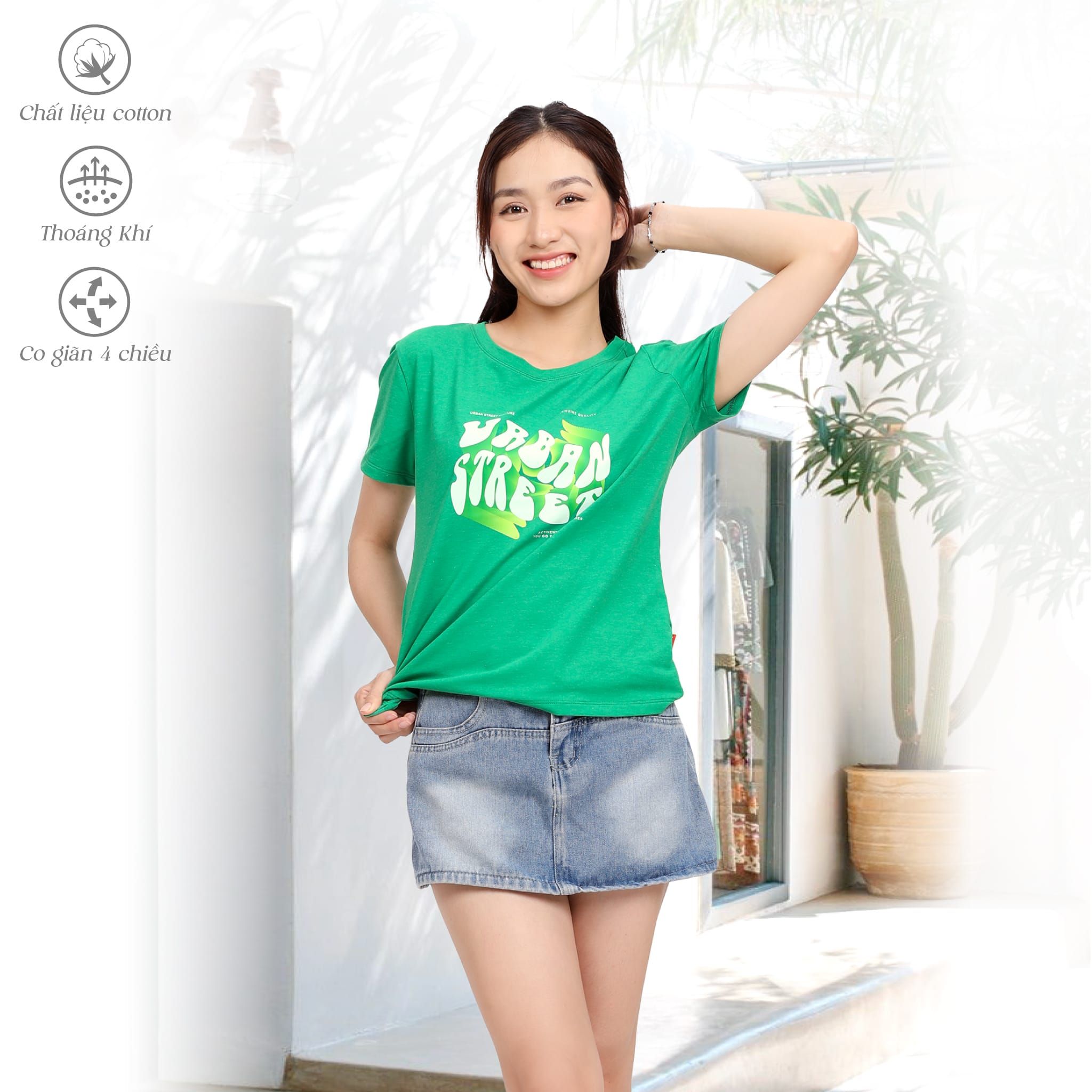Áo thun nữ form suông chất cotton siêu mát 190p 0341