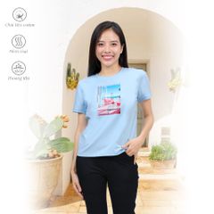 Áo thun nữ tay ngắn chất cotton siêu mát form basic 020p 1801