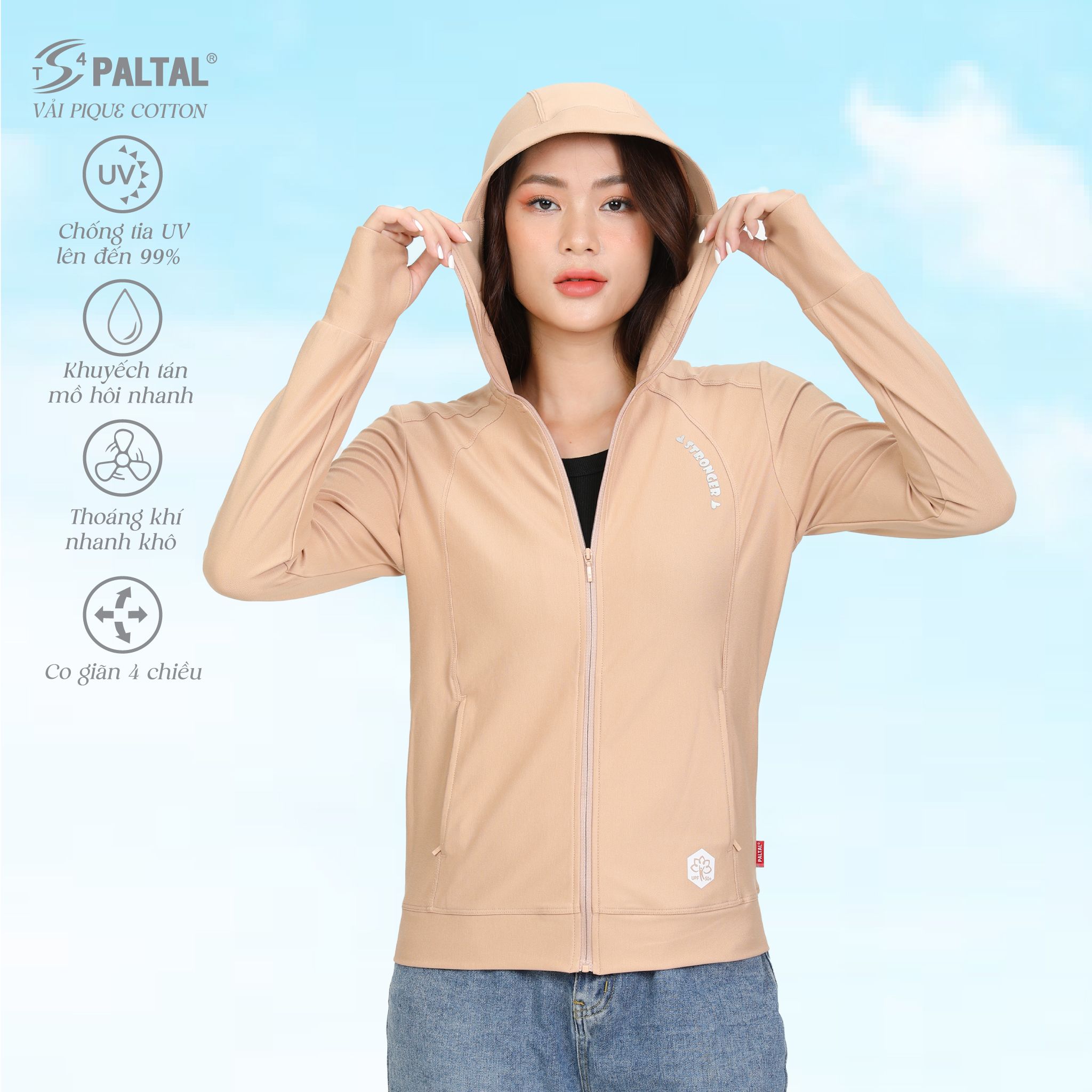 Áo khoác nữ chống nắng, chống UV chất pique 521p 1305