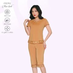 Set đồ bộ nữ kiểu quần lửng Tay Ngắn chất thun lạnh siêu bền 014p 7038