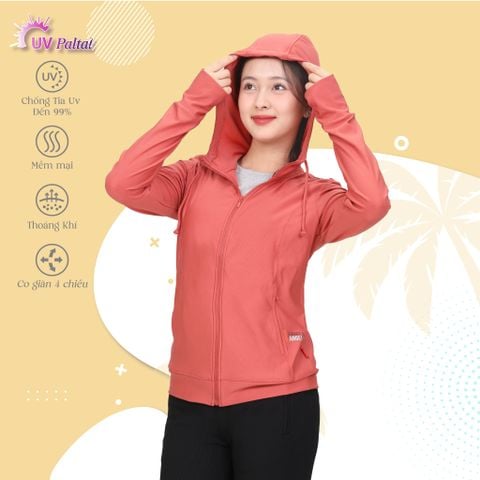 Áo khoác nữ chống nắng, chống UV có nón chất poly cát 311p 1298