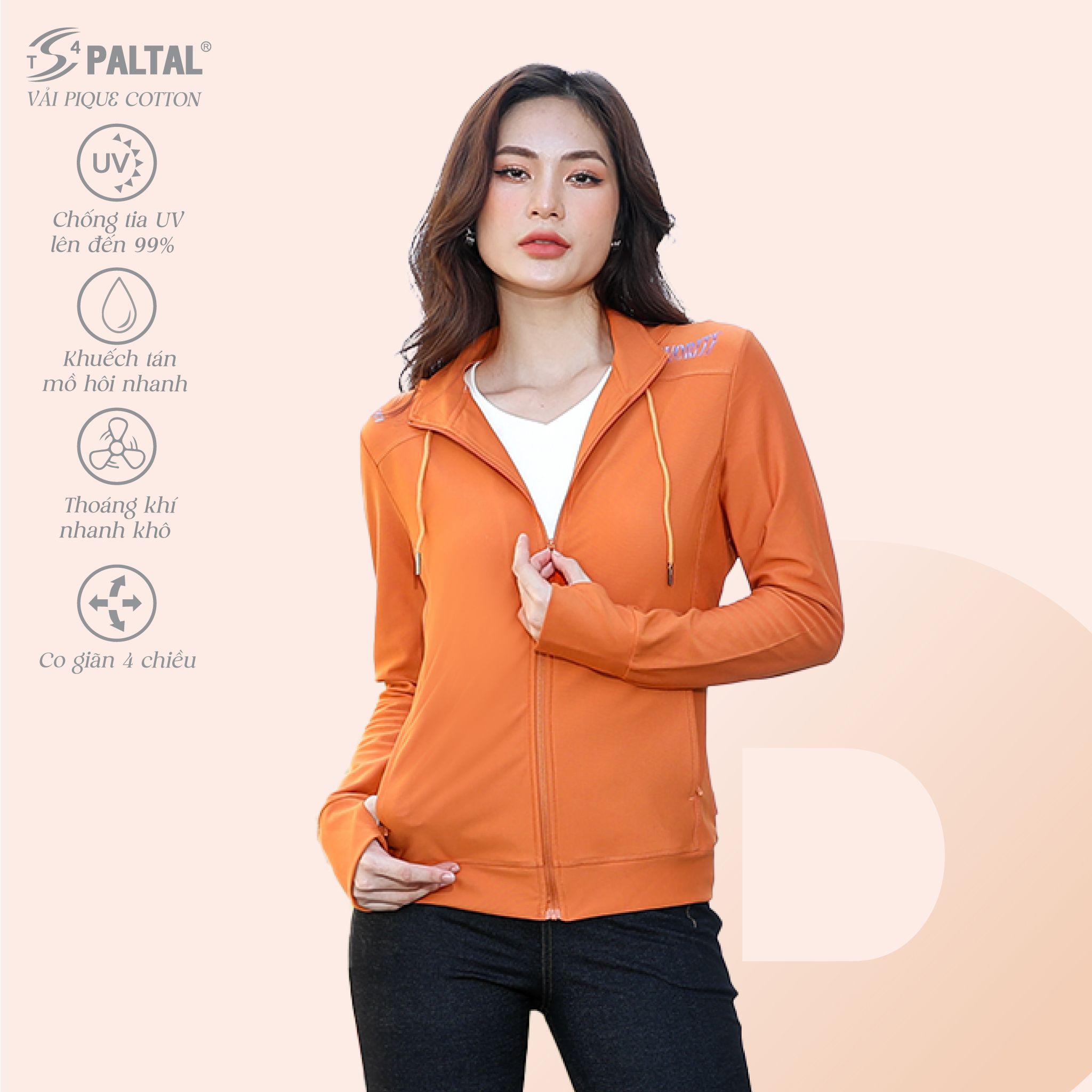 Áo khoác nữ chống nắng, chống UV chất pique 521p 1281