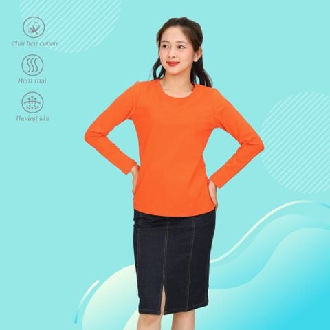 Áo thun nữ tay dài Cổ Tròn chất cotton siêu mát 020p 0263