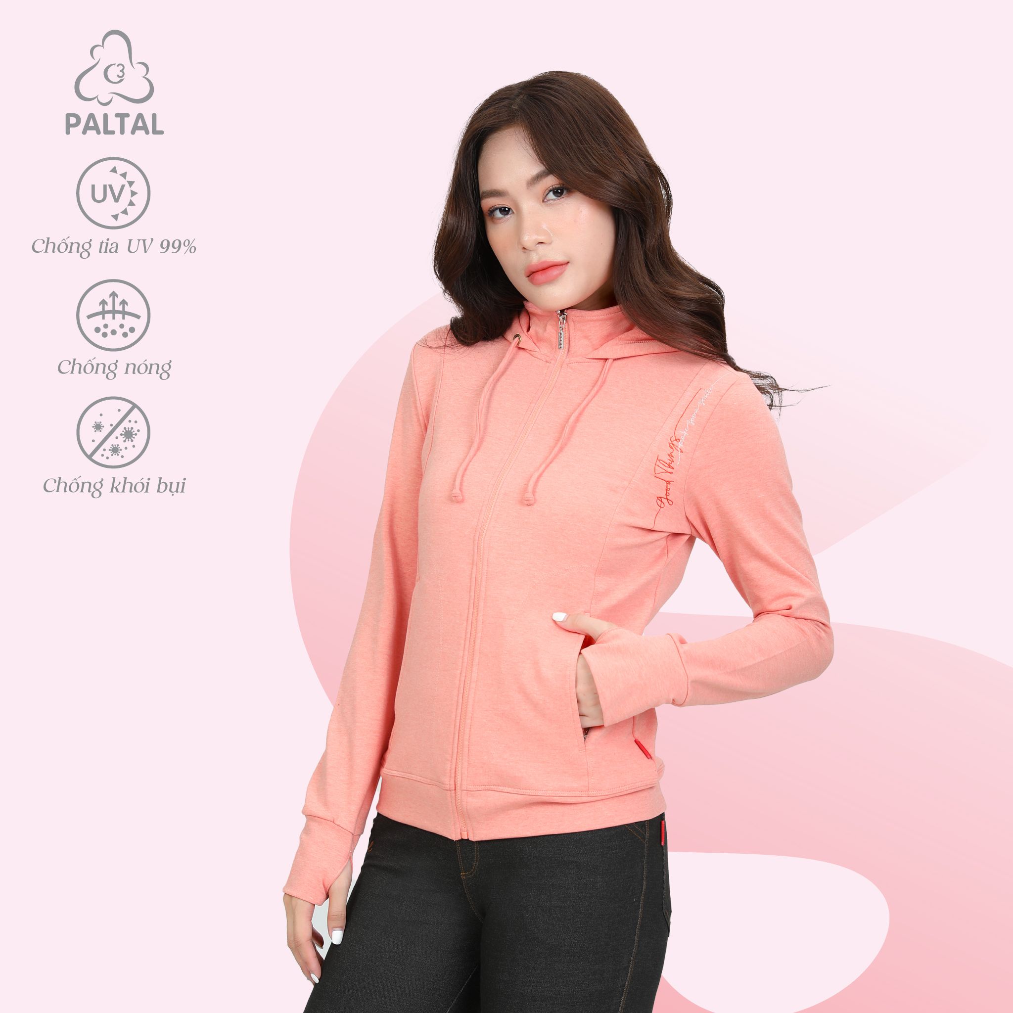 Áo khoác nữ chống nắng, chống UV chất vảy cá cotton cvc mát 401p 1286