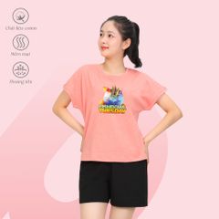 Đồ bộ ngủ nữ kiểu quần đùi tay ngắn cotton 195p 5225