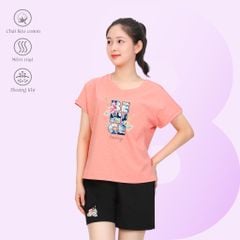 Set đồ bộ nữ kiểu quần đùi tay ngắn chất cotton siêu mát 195p 5227