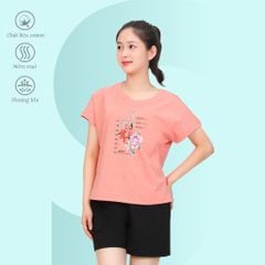 Set đồ bộ nữ kiểu quần đùi tay ngắn chất cotton siêu mát 195p 5228