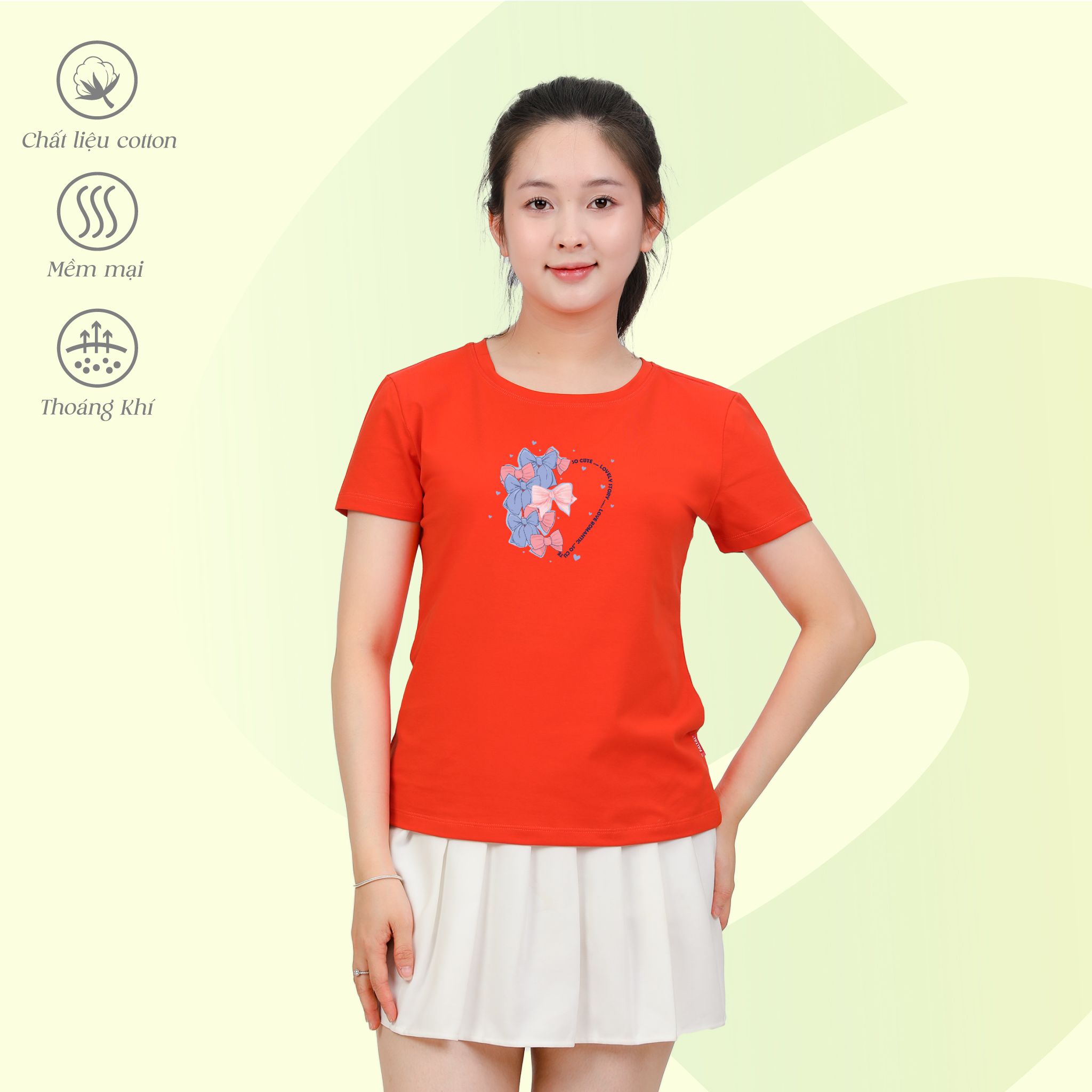 Áo thun nữ tay ngắn Cổ Tròn Form Suông chất cotton siêu mát 020p 0314