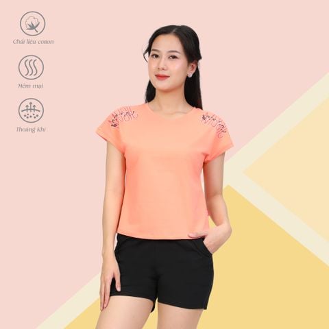Set đồ bộ nữ kiểu quần đùi tay liền chất cotton siêu mát 025p 5204