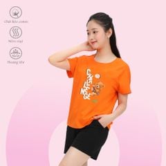 Set đồ bộ nữ kiểu quần đùi tay ngắn chất cotton siêu mát 195p 2036