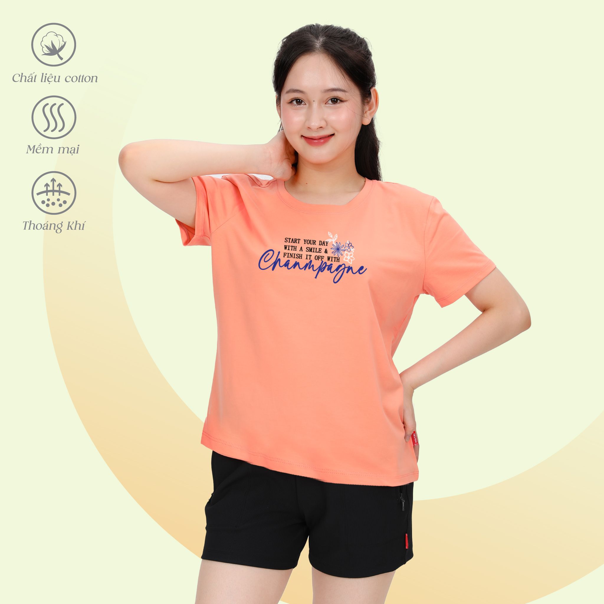 Áo thun nữ tay ngắn form suông chất cotton siêu mát 020p 0283