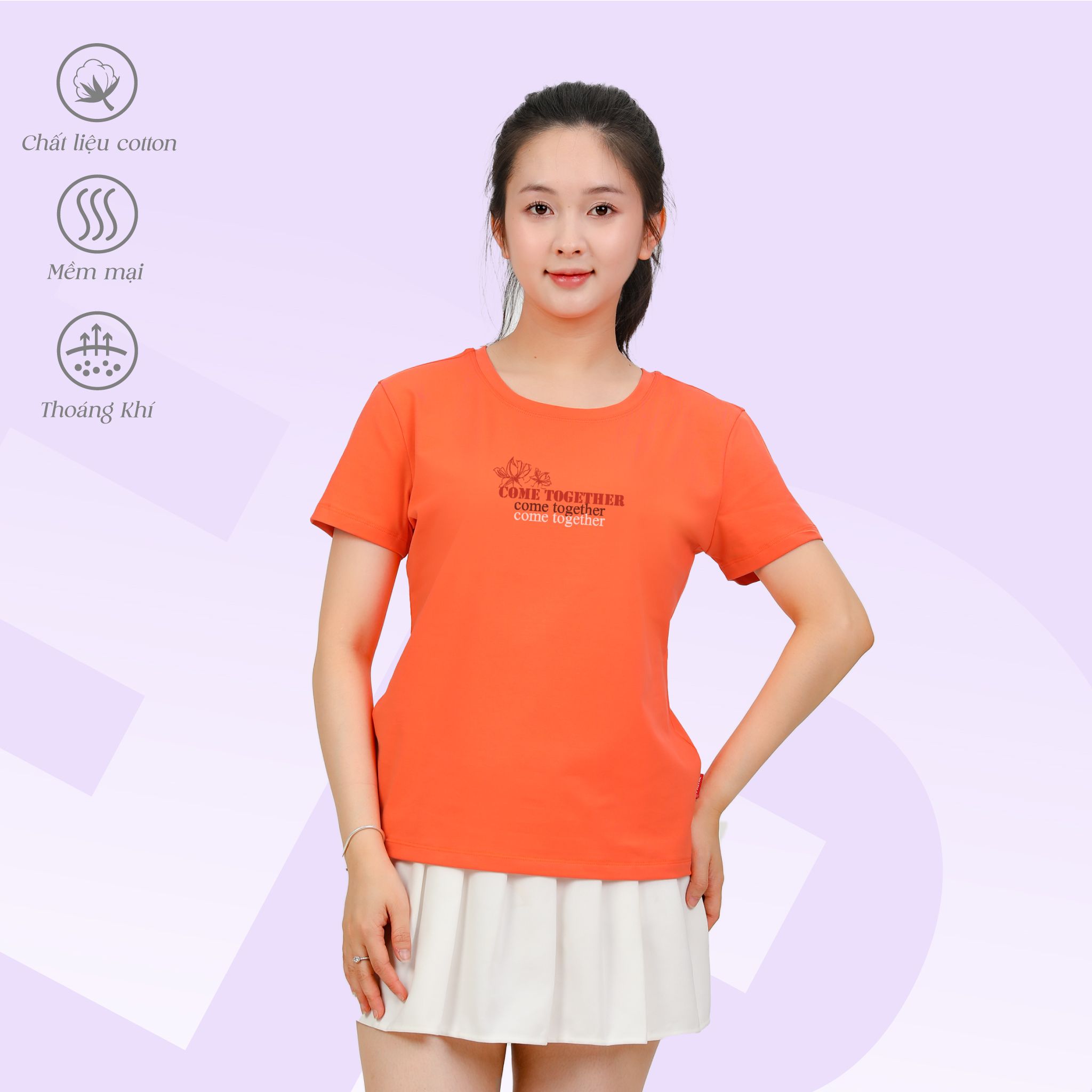 Áo thun nữ tay ngắn Cổ Tròn Form Suông chất cotton siêu mát 020p 0321