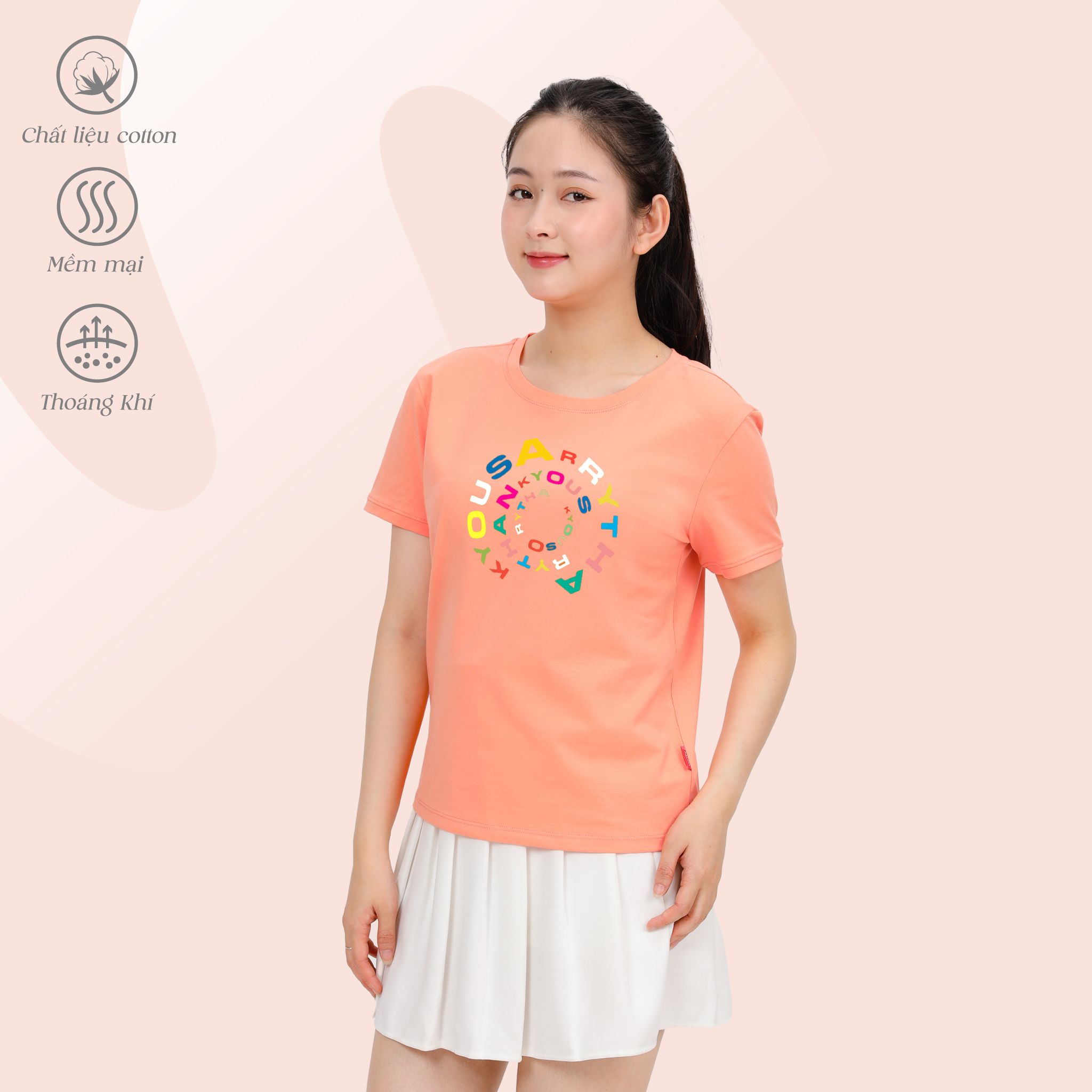 Áo thun nữ tay ngắn form cơ bản chất cotton siêu mát 020p 1942