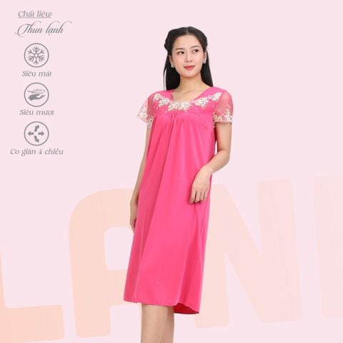 Áo ngủ, Váy ngủ tay ngắn chất thun lạnh siêu bền 012p 8002