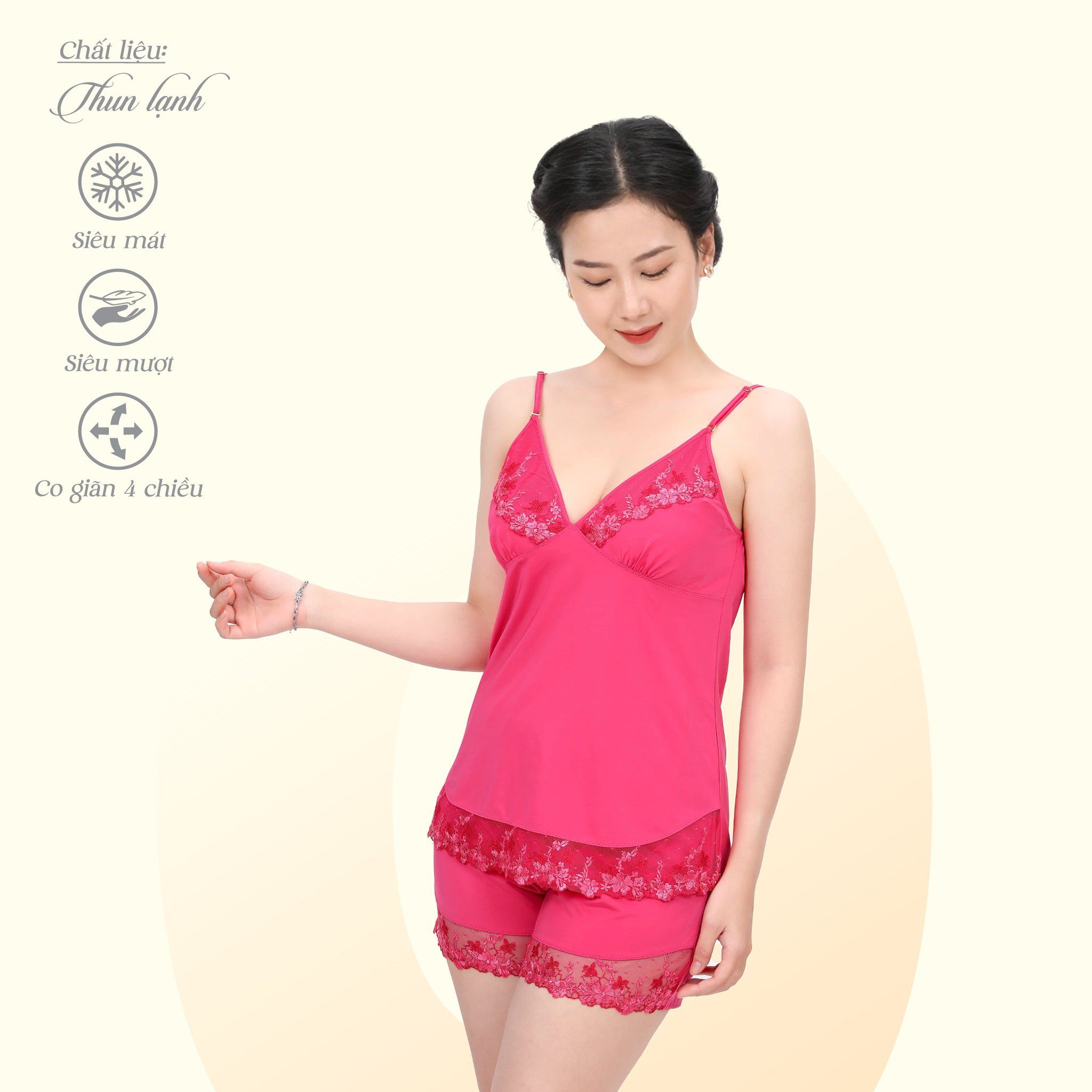 Set đồ bộ nữ kiểu quần đùi Dây chất thun lạnh siêu bền 015p 2160