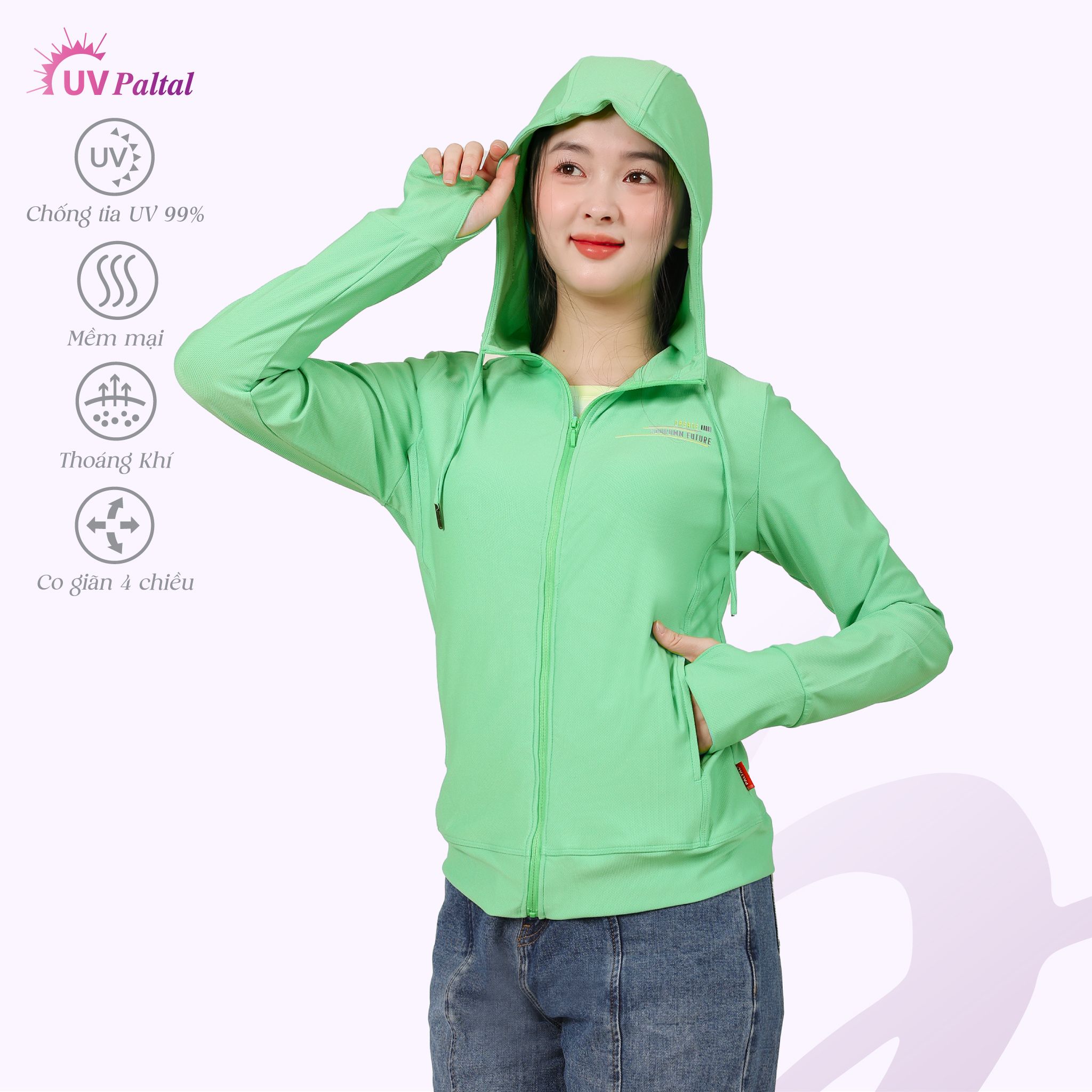 Áo khoác nữ chống nắng, chống UV chất poly cát mỏng nhẹ  311p 1324