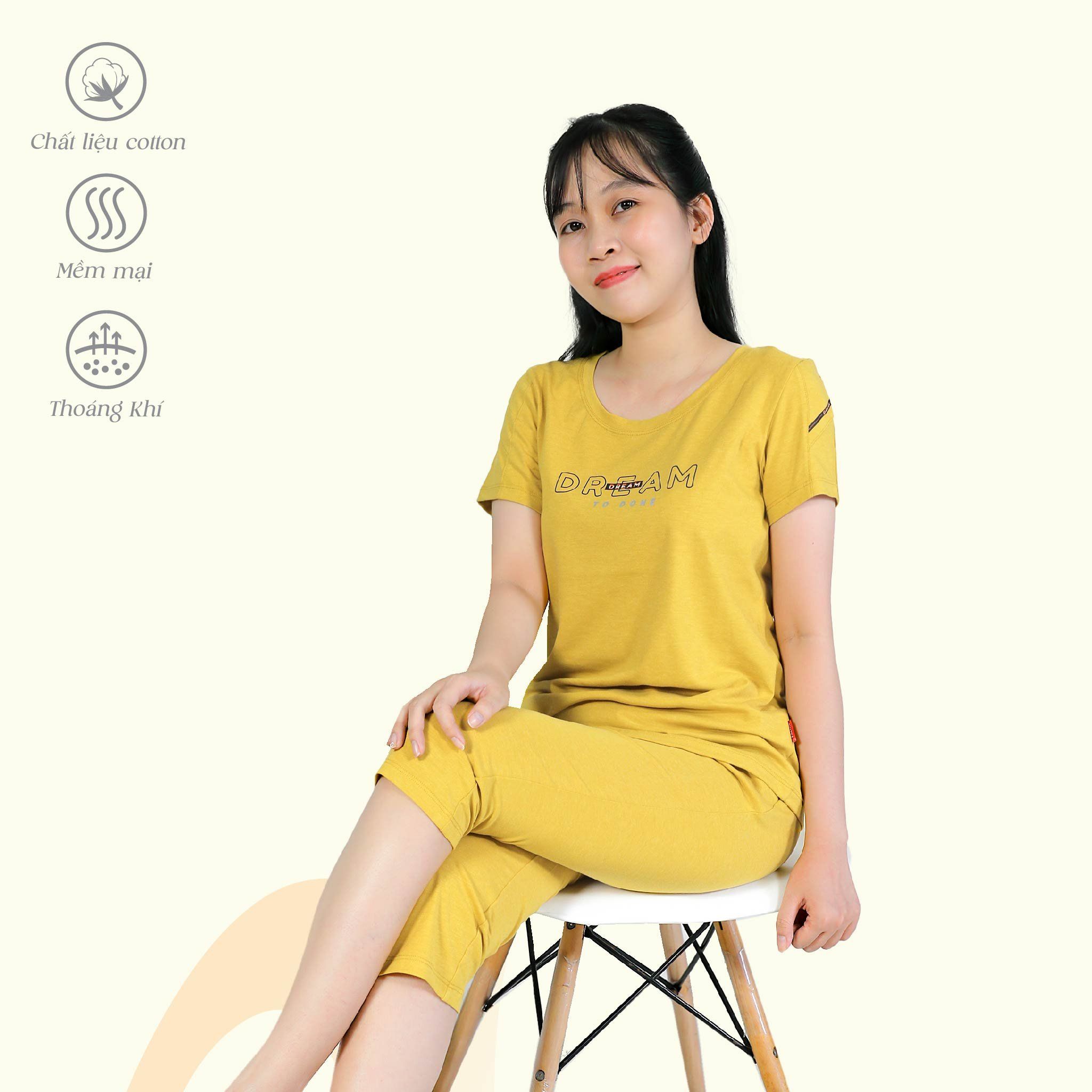 Set đồ bộ nữ kiểu quần lửng tay ngắn cotton 194p 4318