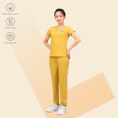 [Cũ] Set đồ bộ nữ kiểu quần dài tay ngắn cotton cvc mát 193p 3397