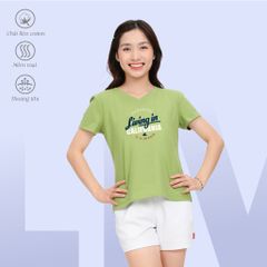 Áo thun nữ form suông cổ tim chất cotton siêu mát 190p 0327