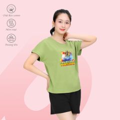 Đồ bộ ngủ nữ kiểu quần đùi tay ngắn cotton 195p 5225